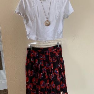 Modcloth Floral Poppy Skirt